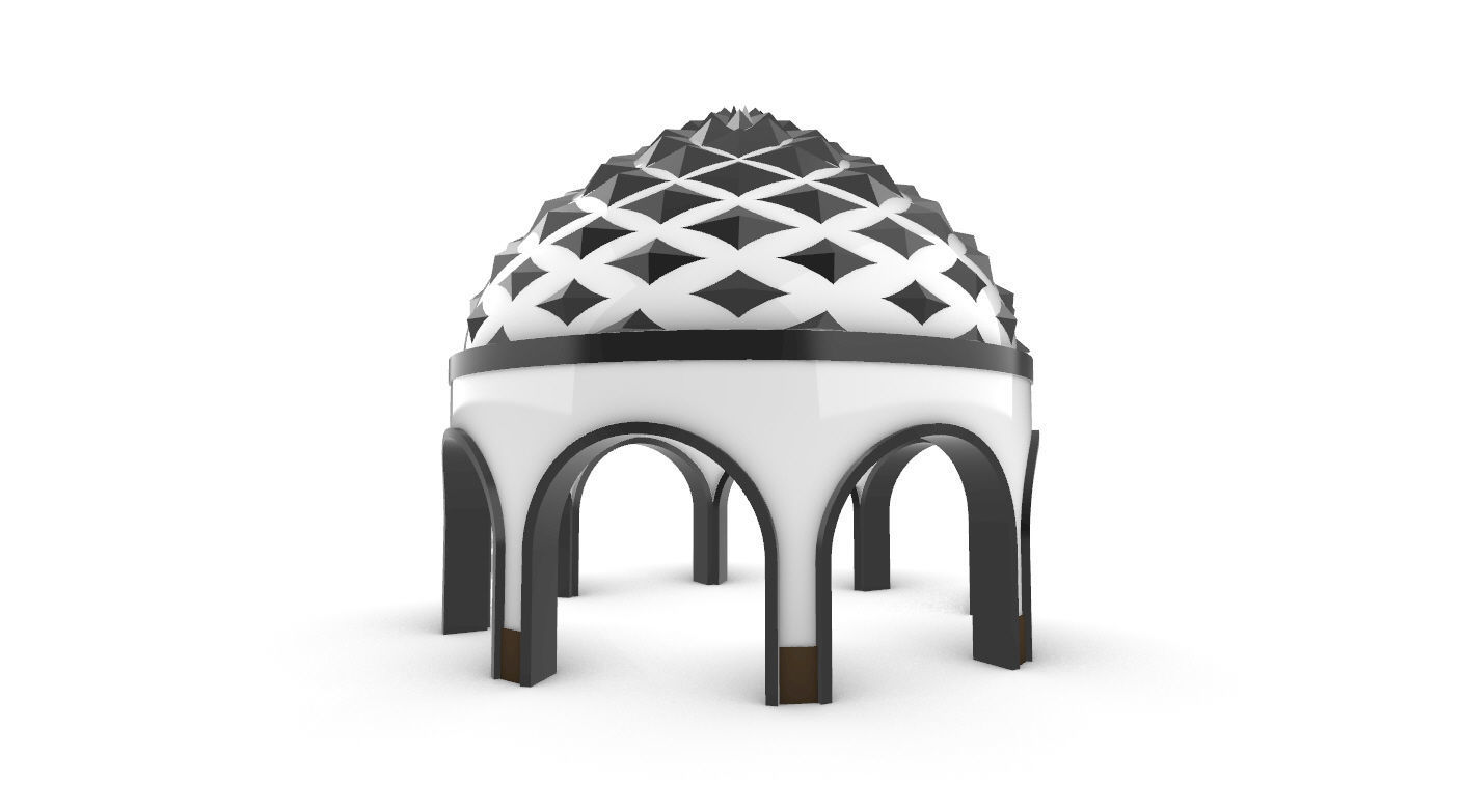 Dome Temple Diamond Pattern 3D model_6