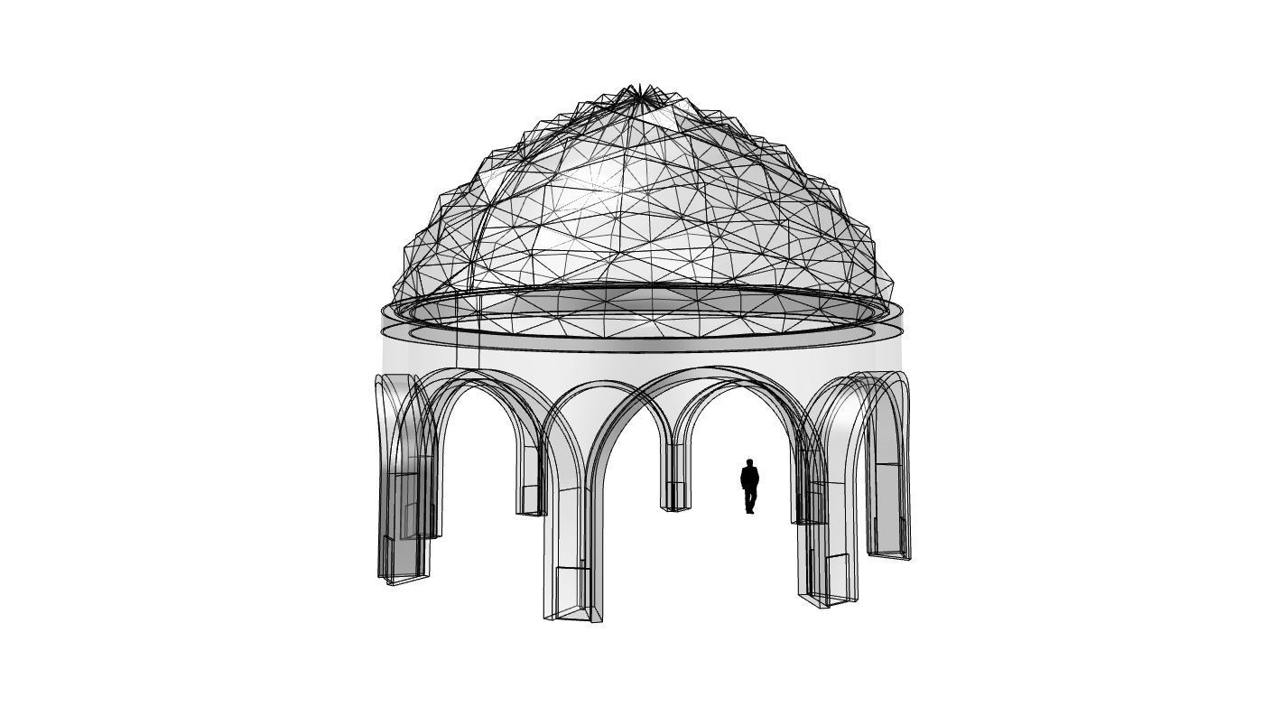 Dome Temple Diamond Pattern 3D model_49