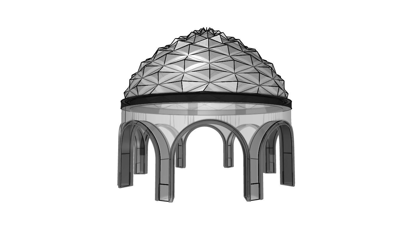Dome Temple Diamond Pattern 3D model_75