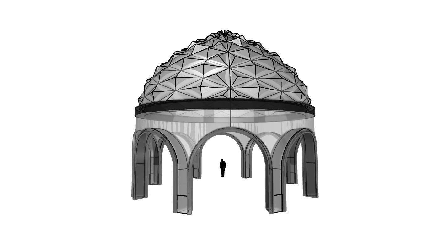 Dome Temple Diamond Pattern 3D model_70