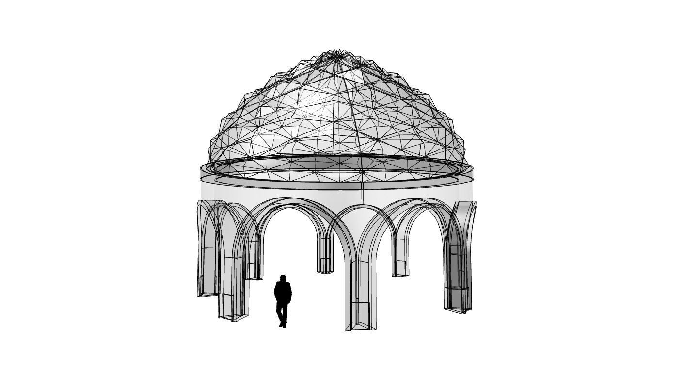 Dome Temple Diamond Pattern 3D model_41