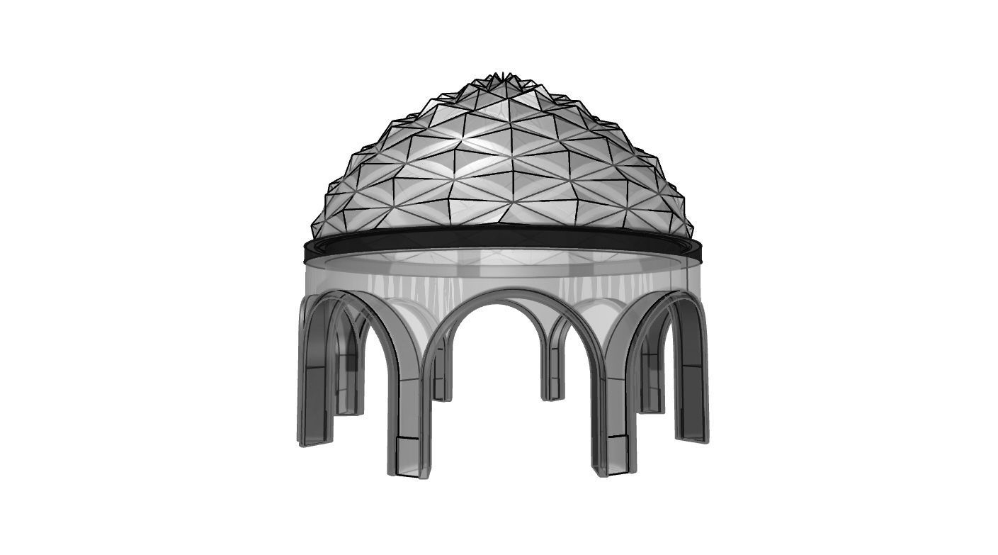 Dome Temple Diamond Pattern 3D model_65