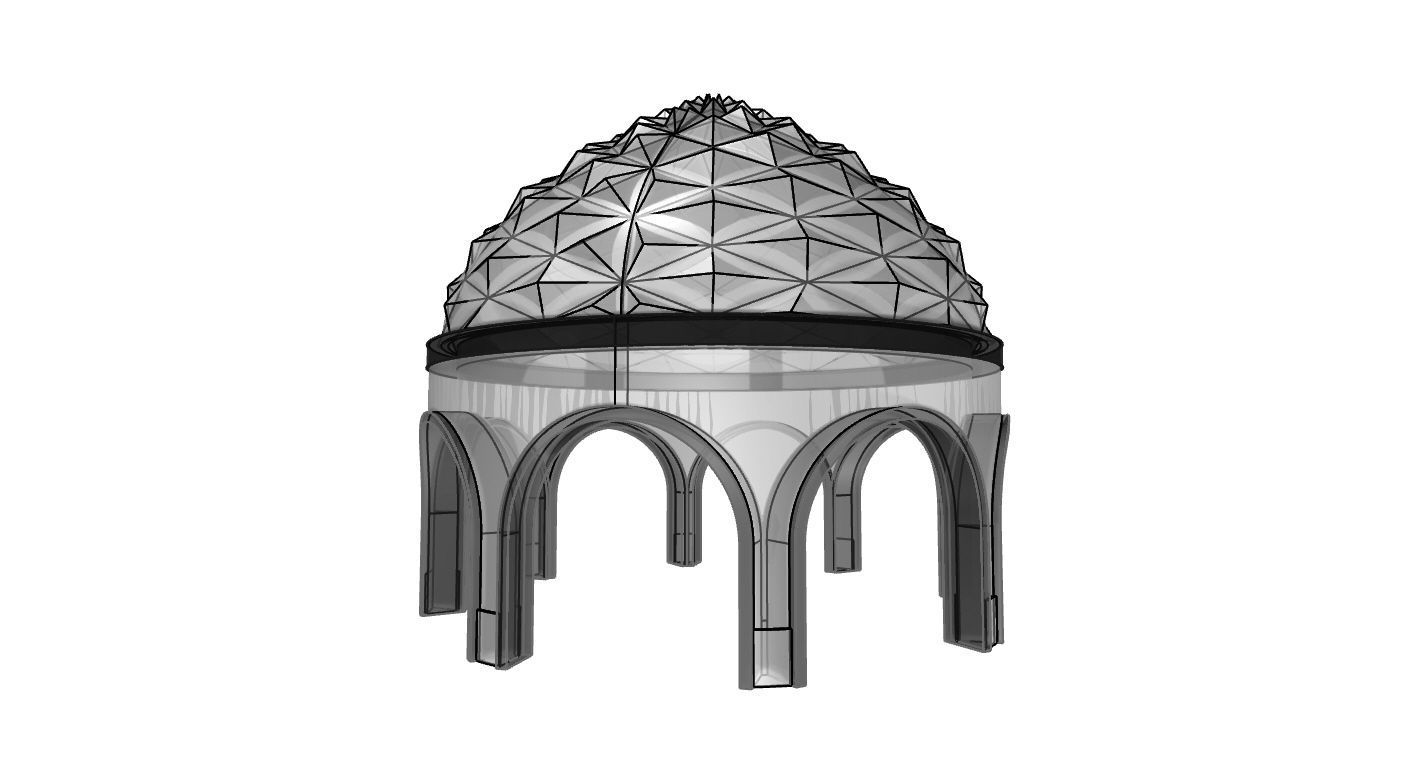 Dome Temple Diamond Pattern 3D model_71