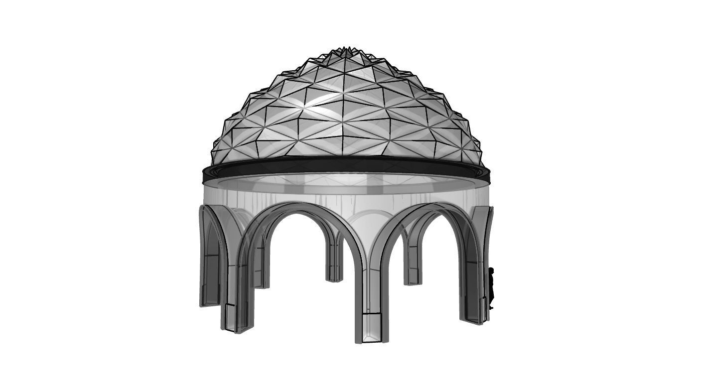Dome Temple Diamond Pattern 3D model_76