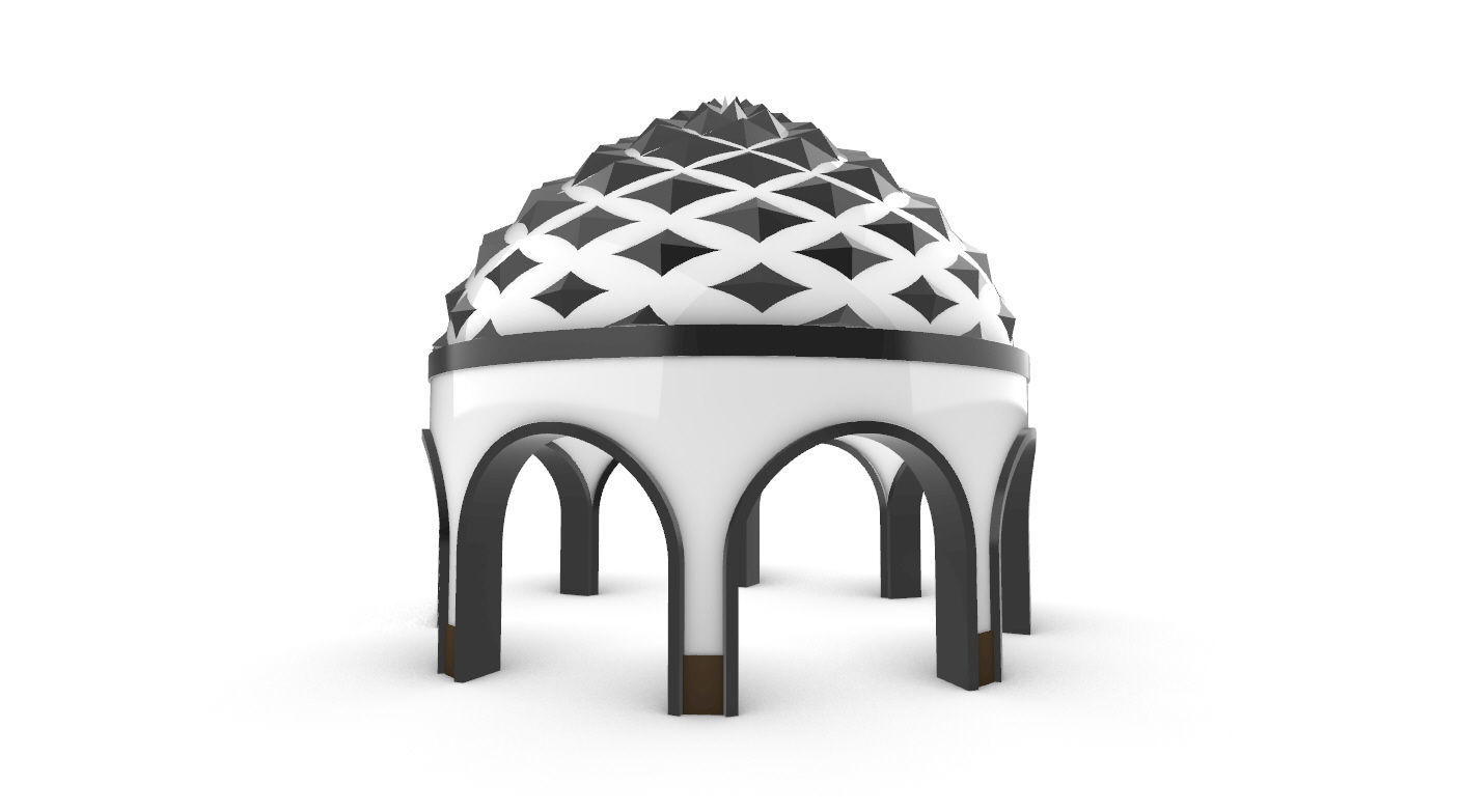 Dome Temple Diamond Pattern 3D model_14