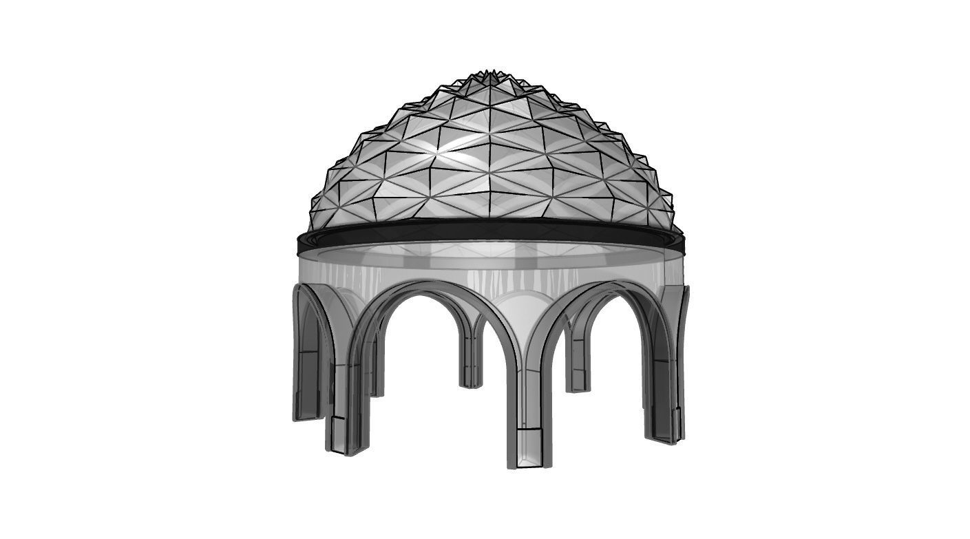 Dome Temple Diamond Pattern 3D model_66