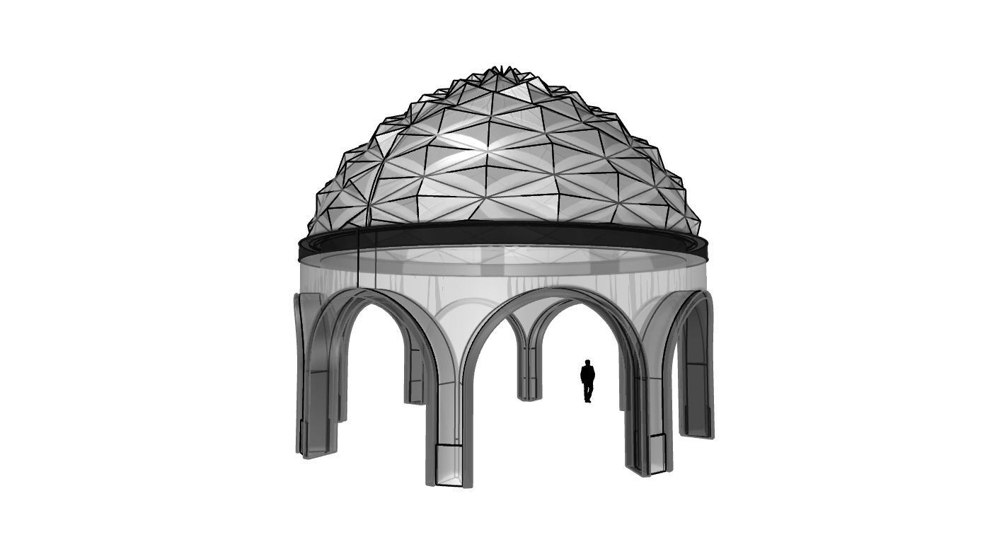 Dome Temple Diamond Pattern 3D model_72