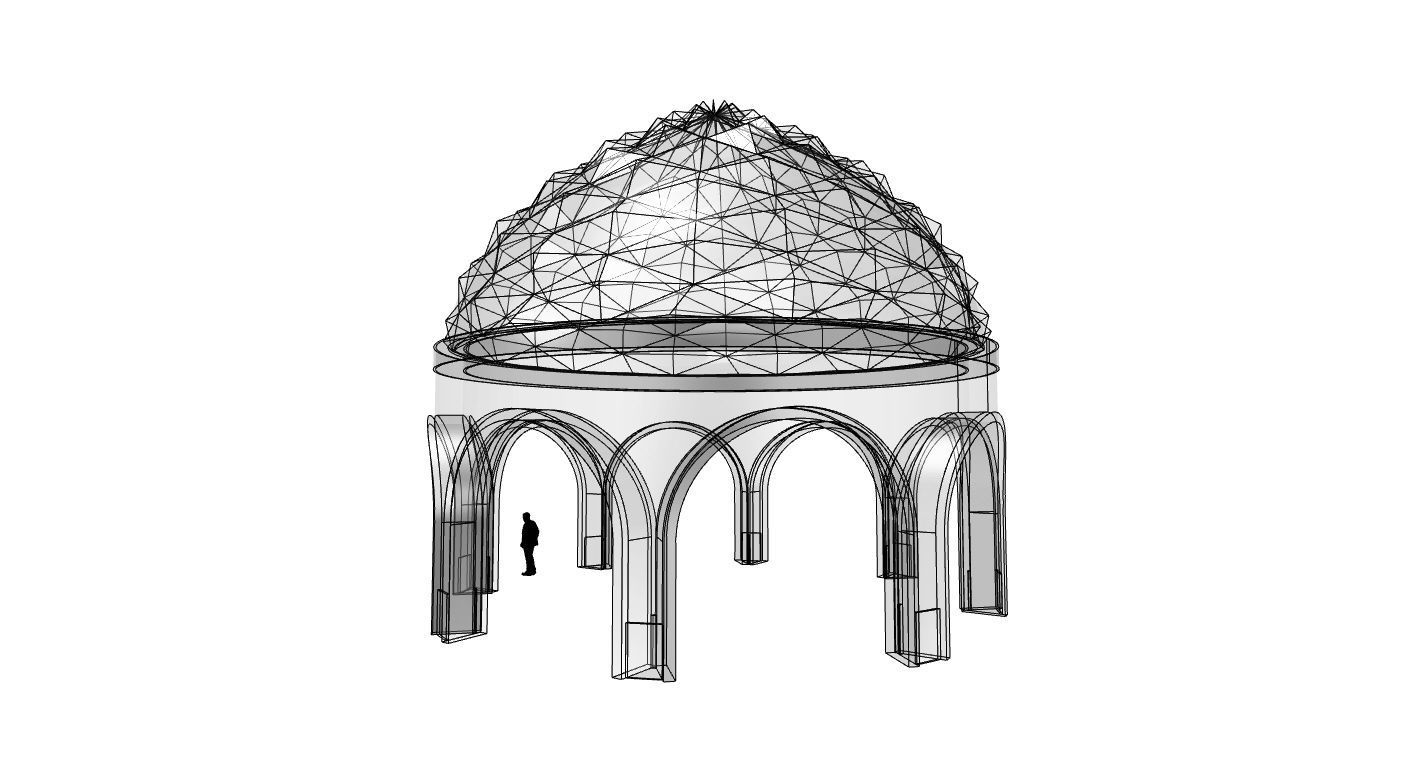 Dome Temple Diamond Pattern 3D model_47