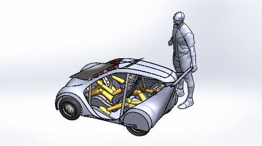 Universty electric car desing for efficiency racing 3D model_10