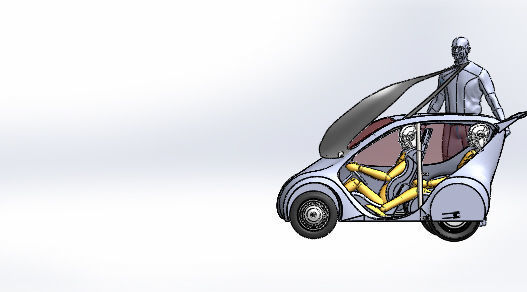 Universty electric car desing for efficiency racing 3D model_12