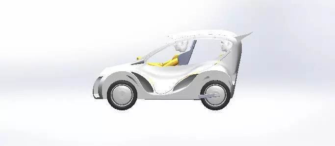 Universty electric car desing for efficiency racing 3D model_0