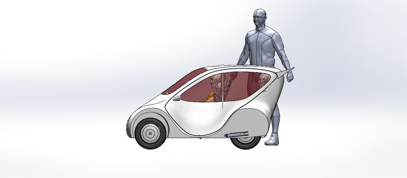 Universty electric car desing for efficiency racing 3D model_7
