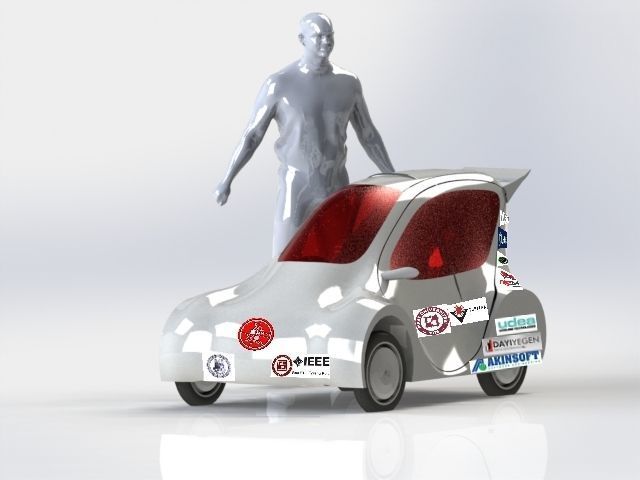 Universty electric car desing for efficiency racing 3D model_9