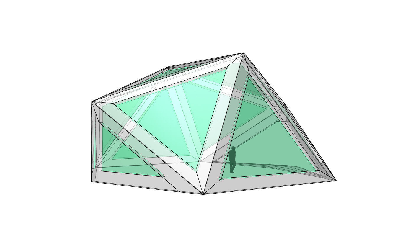 Geodesic Dome Structure with Frame and Glass Panels 3D model_47