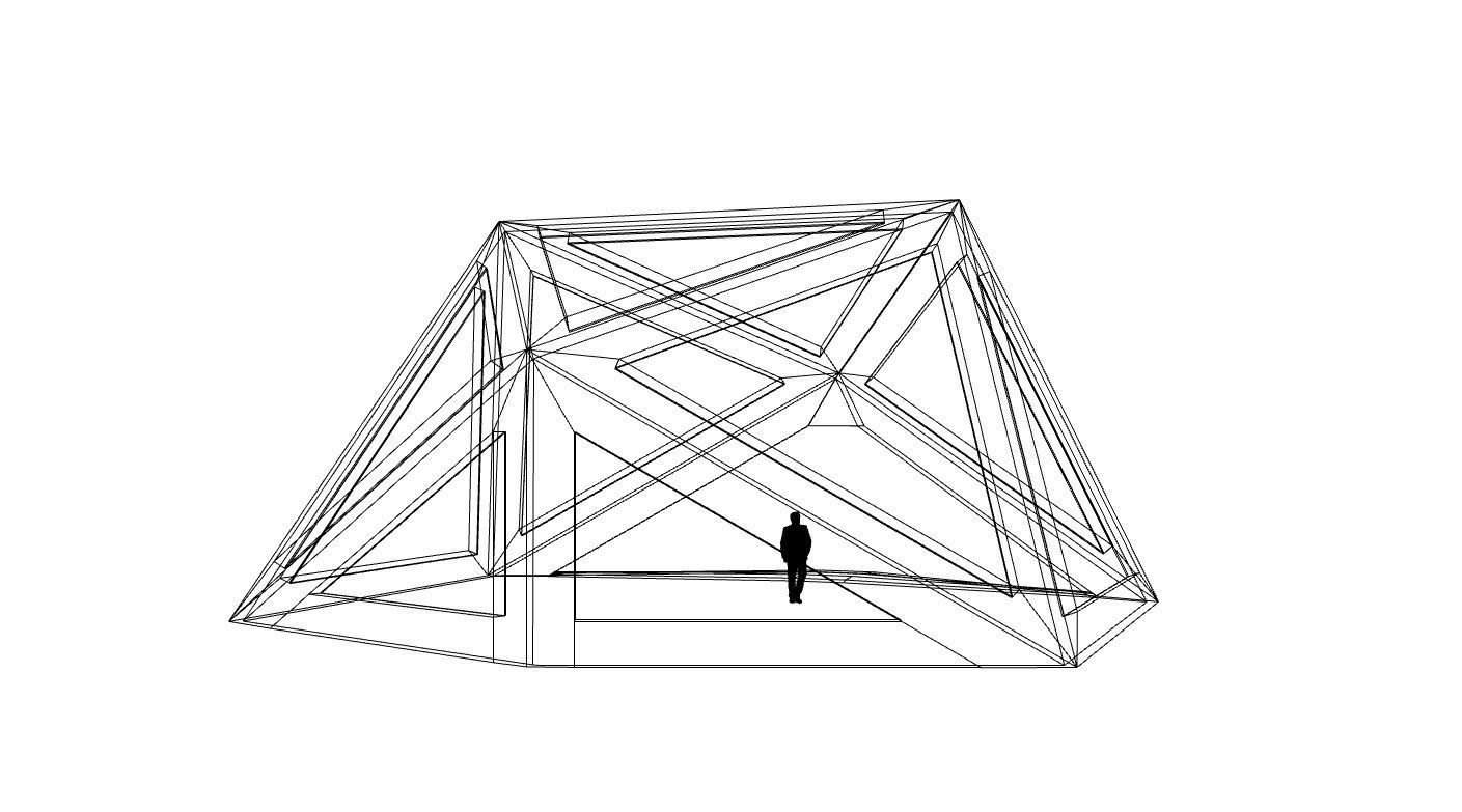 Geodesic Dome Structure with Frame and Glass Panels 3D model_40