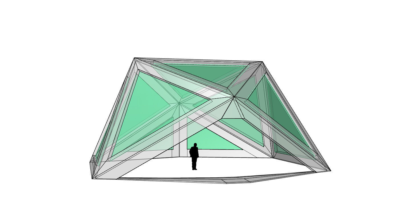 Geodesic Dome Structure with Frame and Glass Panels 3D model_71