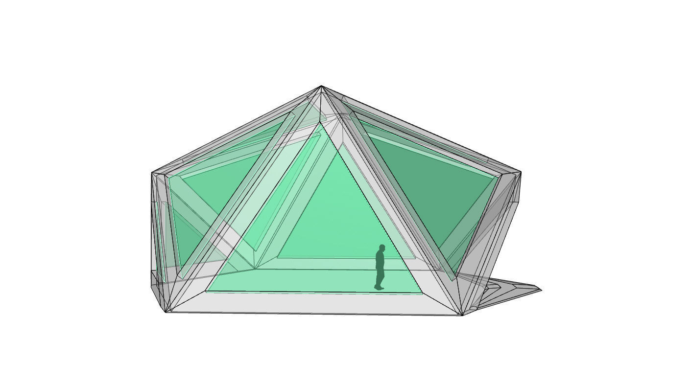 Geodesic Dome Structure with Frame and Glass Panels 3D model_55