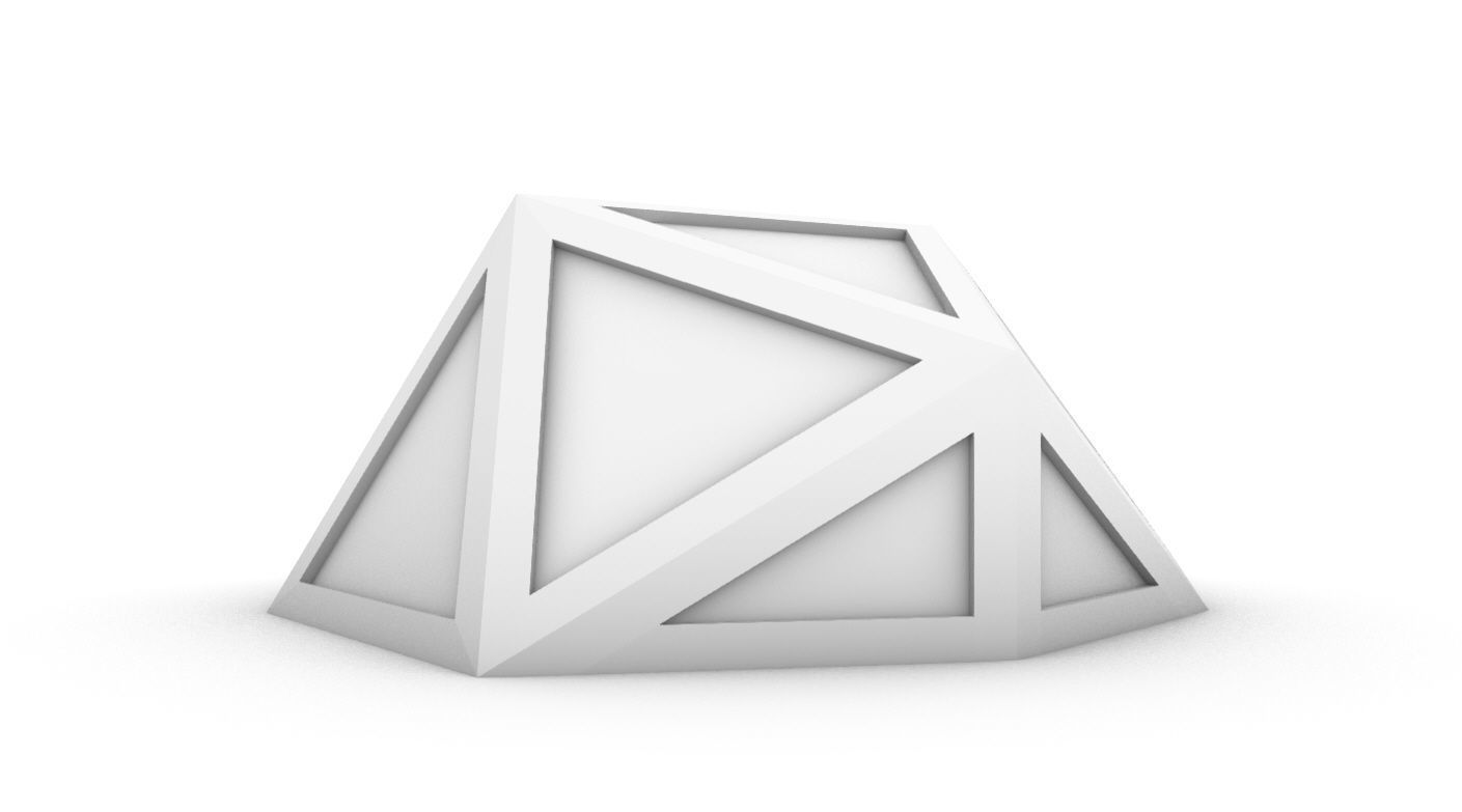 Geodesic Dome Structure with Frame and Glass Panels 3D model_26