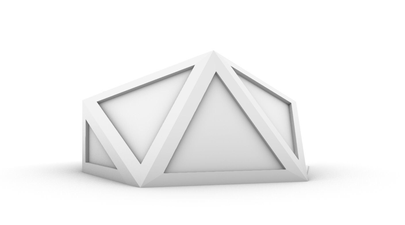 Geodesic Dome Structure with Frame and Glass Panels 3D model_50