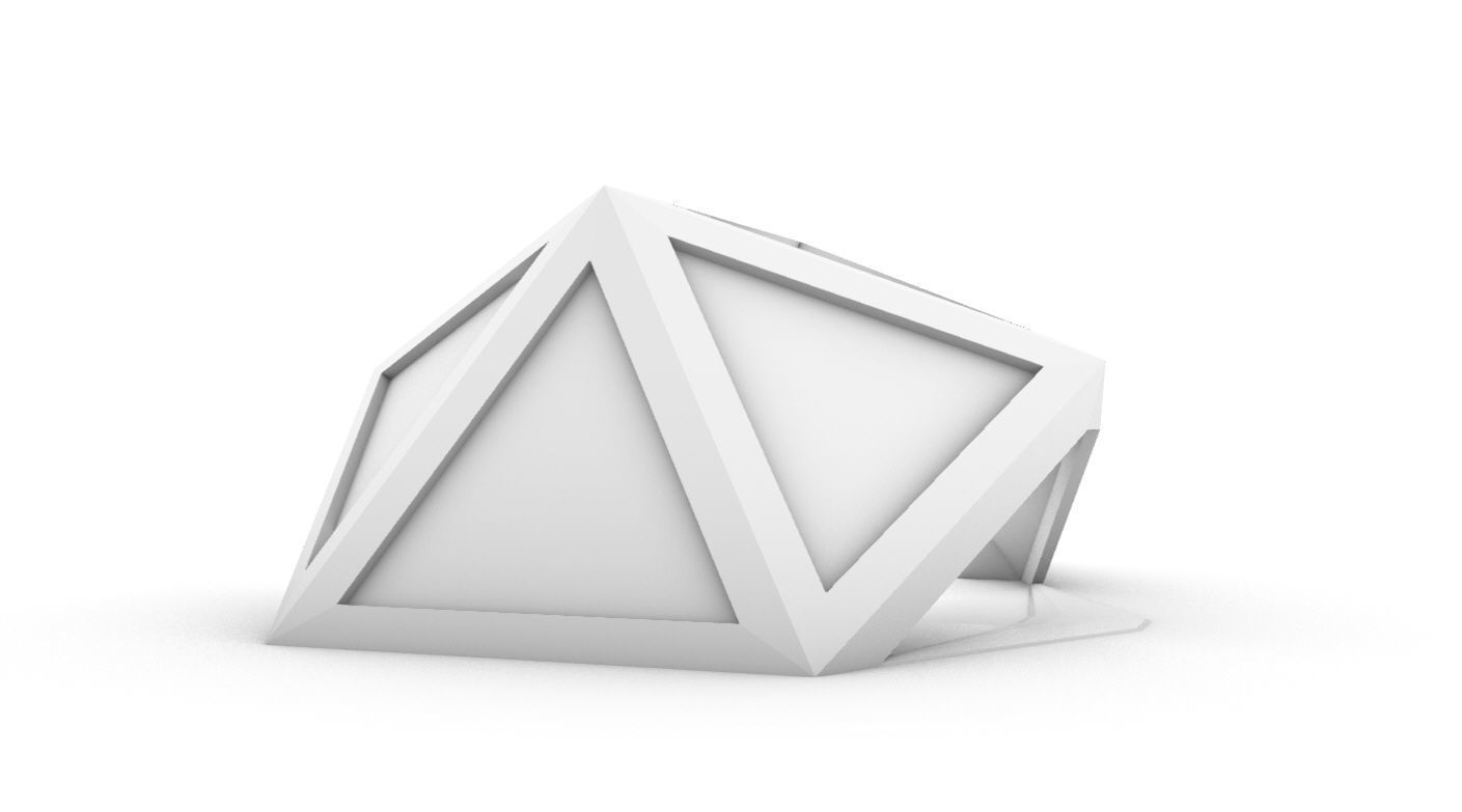 Geodesic Dome Structure with Frame and Glass Panels 3D model_58