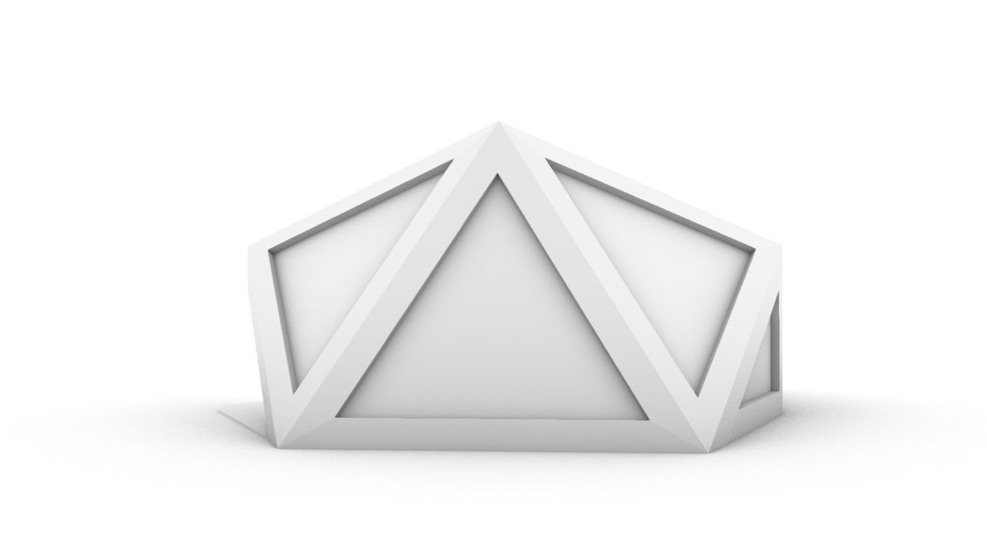 Geodesic Dome Structure with Frame and Glass Panels 3D model_14