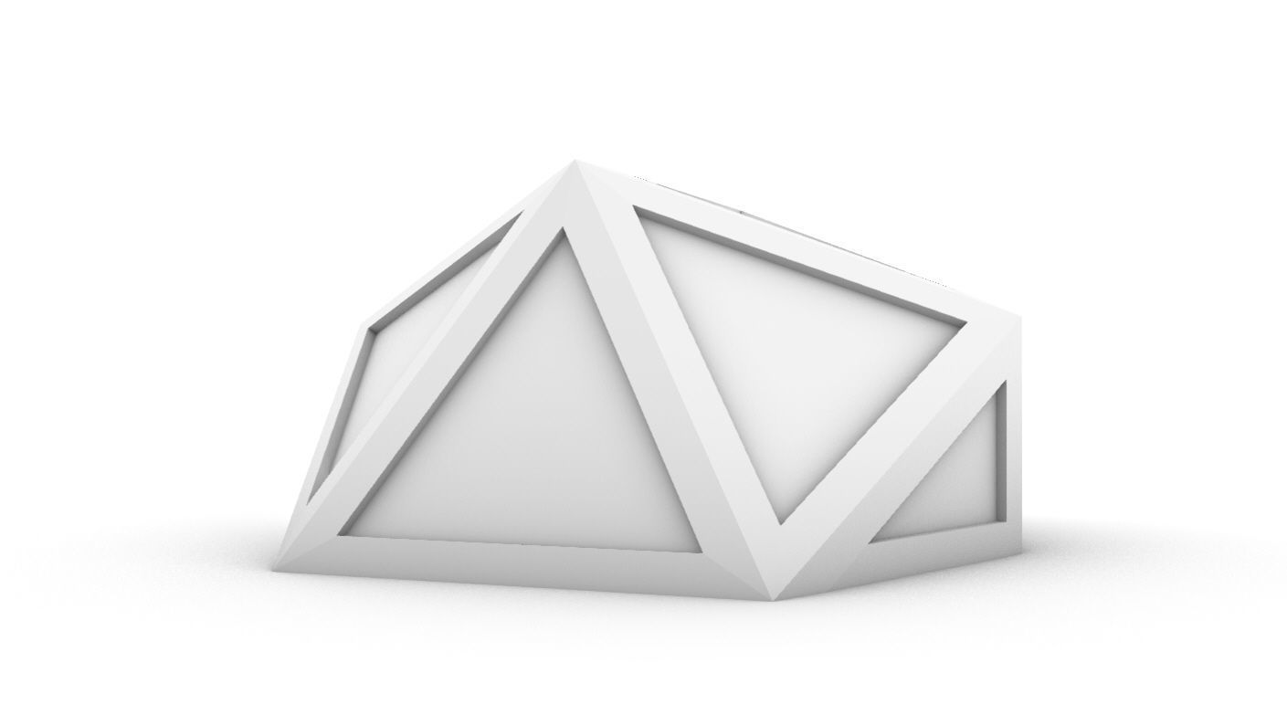 Geodesic Dome Structure with Frame and Glass Panels 3D model_18