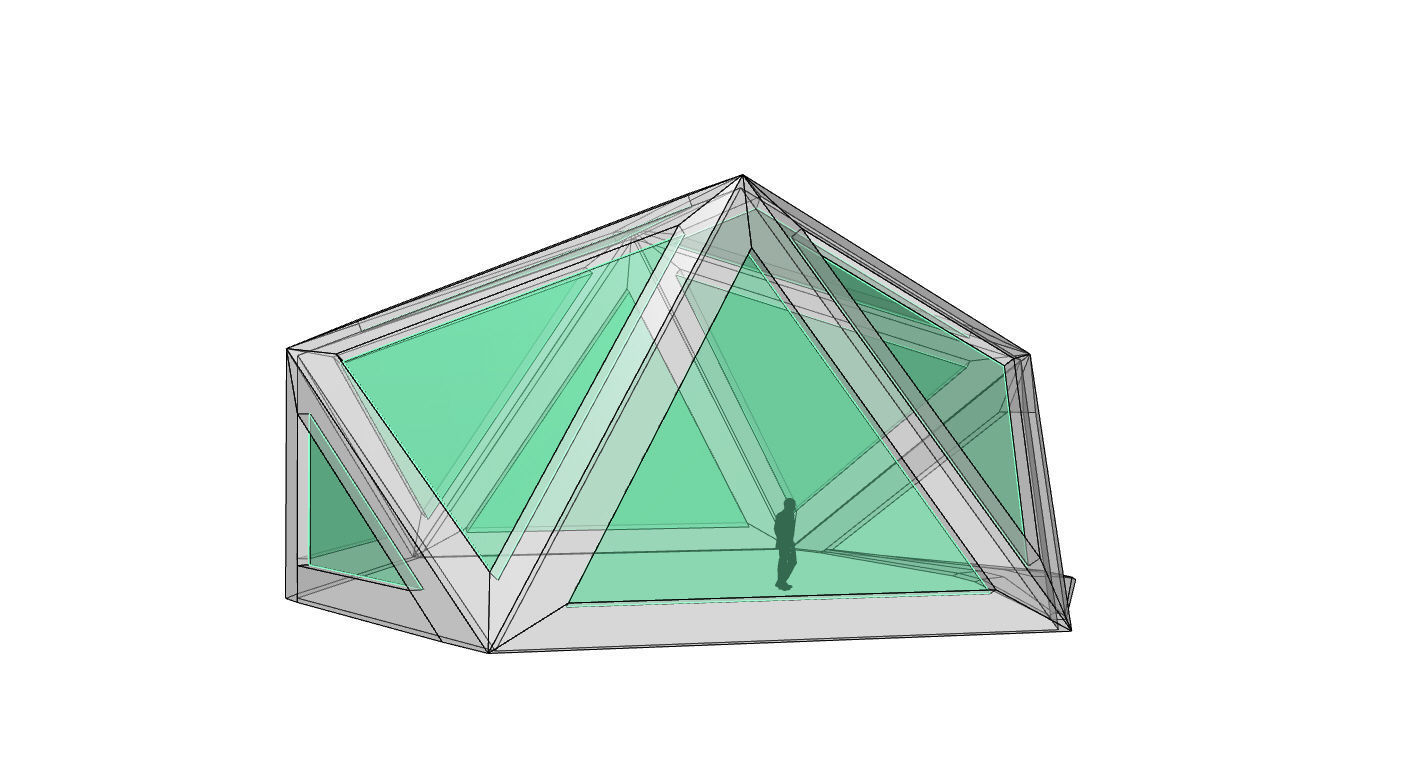 Geodesic Dome Structure with Frame and Glass Panels 3D model_51