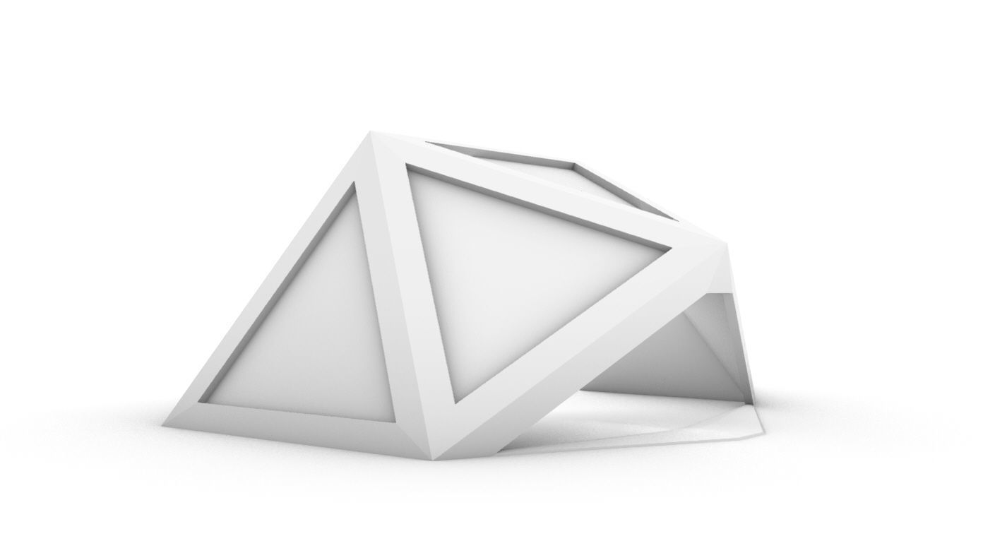 Geodesic Dome Structure with Frame and Glass Panels 3D model_62