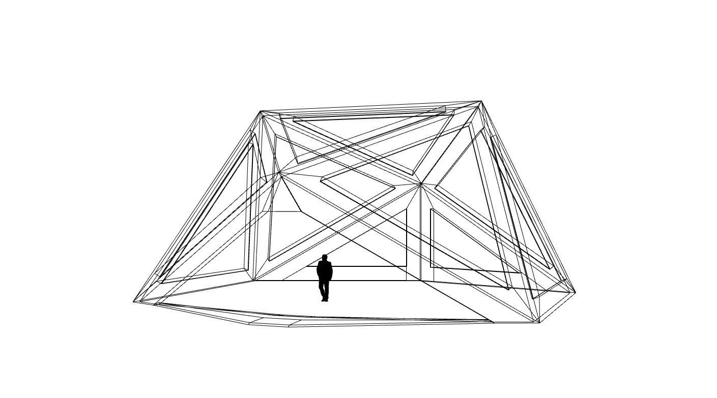 Geodesic Dome Structure with Frame and Glass Panels 3D model_80