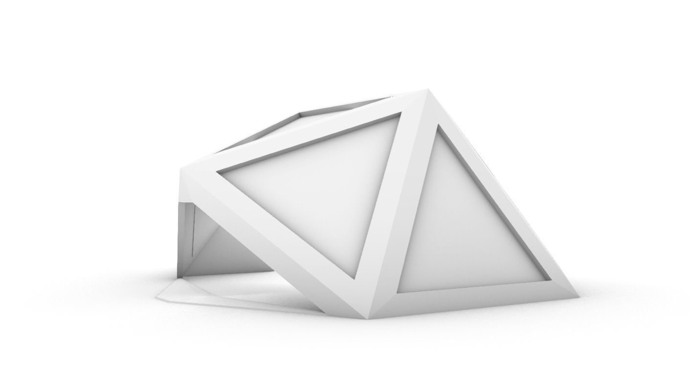 Geodesic Dome Structure with Frame and Glass Panels 3D model_6