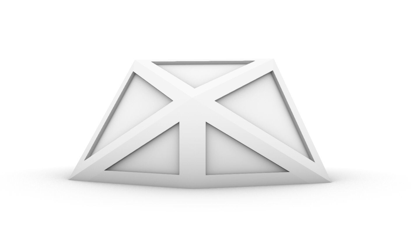 Geodesic Dome Structure with Frame and Glass Panels 3D model_34