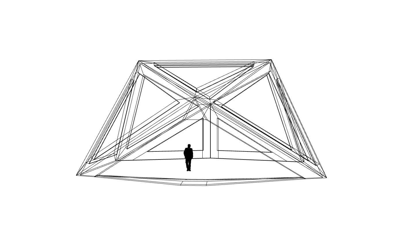Geodesic Dome Structure with Frame and Glass Panels 3D model_76