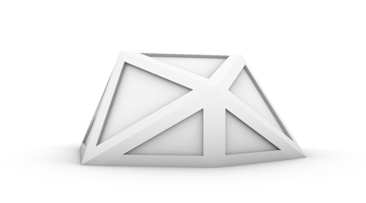 Geodesic Dome Structure with Frame and Glass Panels 3D model_30