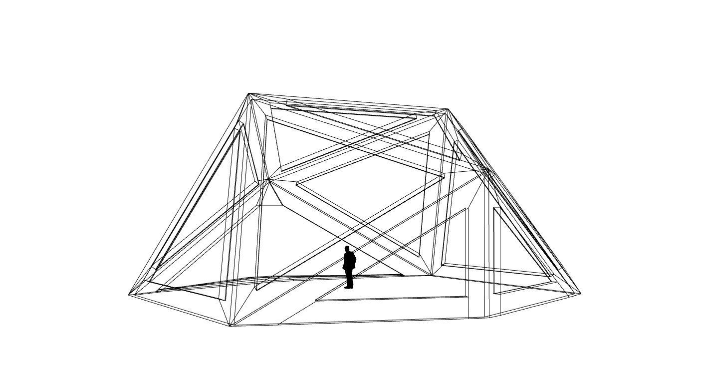 Geodesic Dome Structure with Frame and Glass Panels 3D model_28