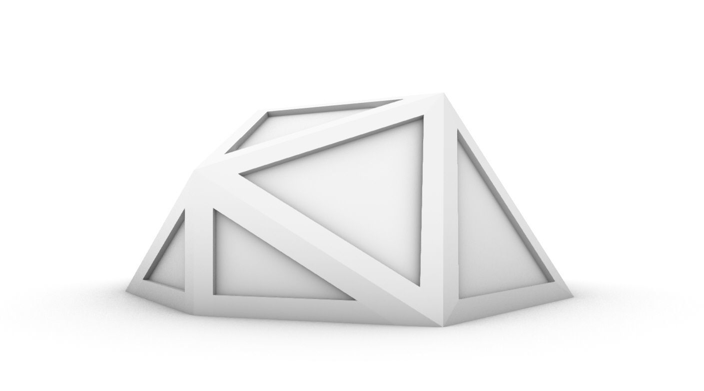 Geodesic Dome Structure with Frame and Glass Panels 3D model_42