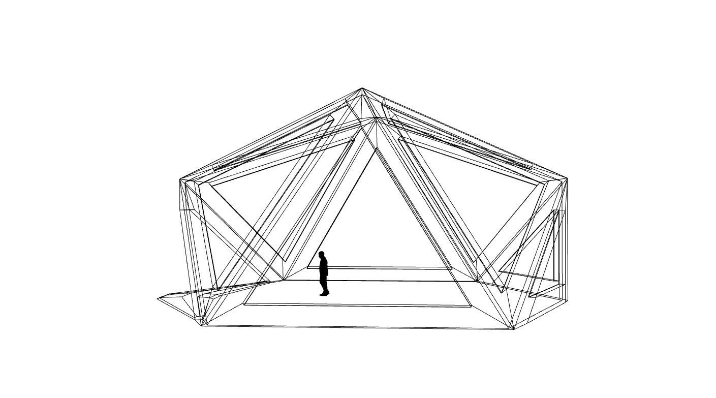 Geodesic Dome Structure with Frame and Glass Panels 3D model_16