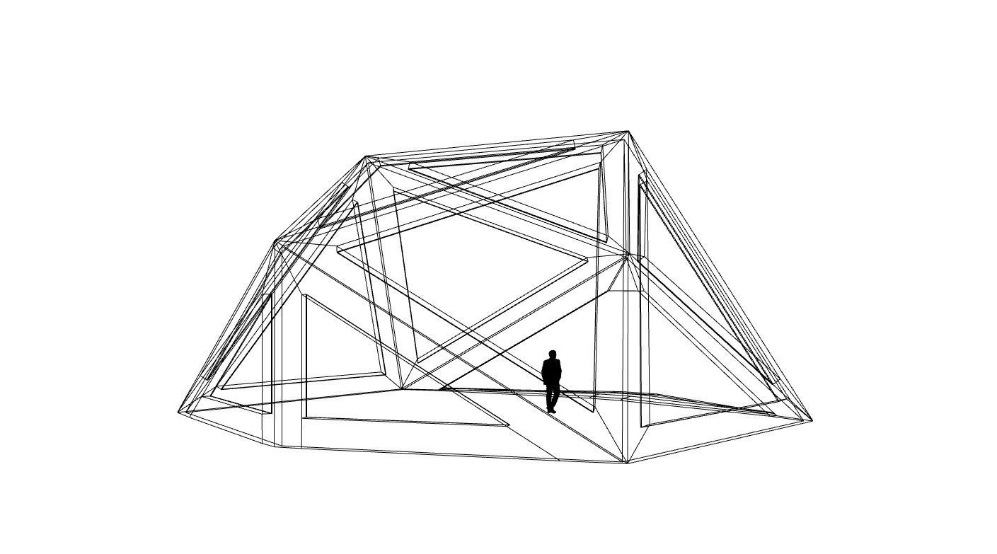 Geodesic Dome Structure with Frame and Glass Panels 3D model_44