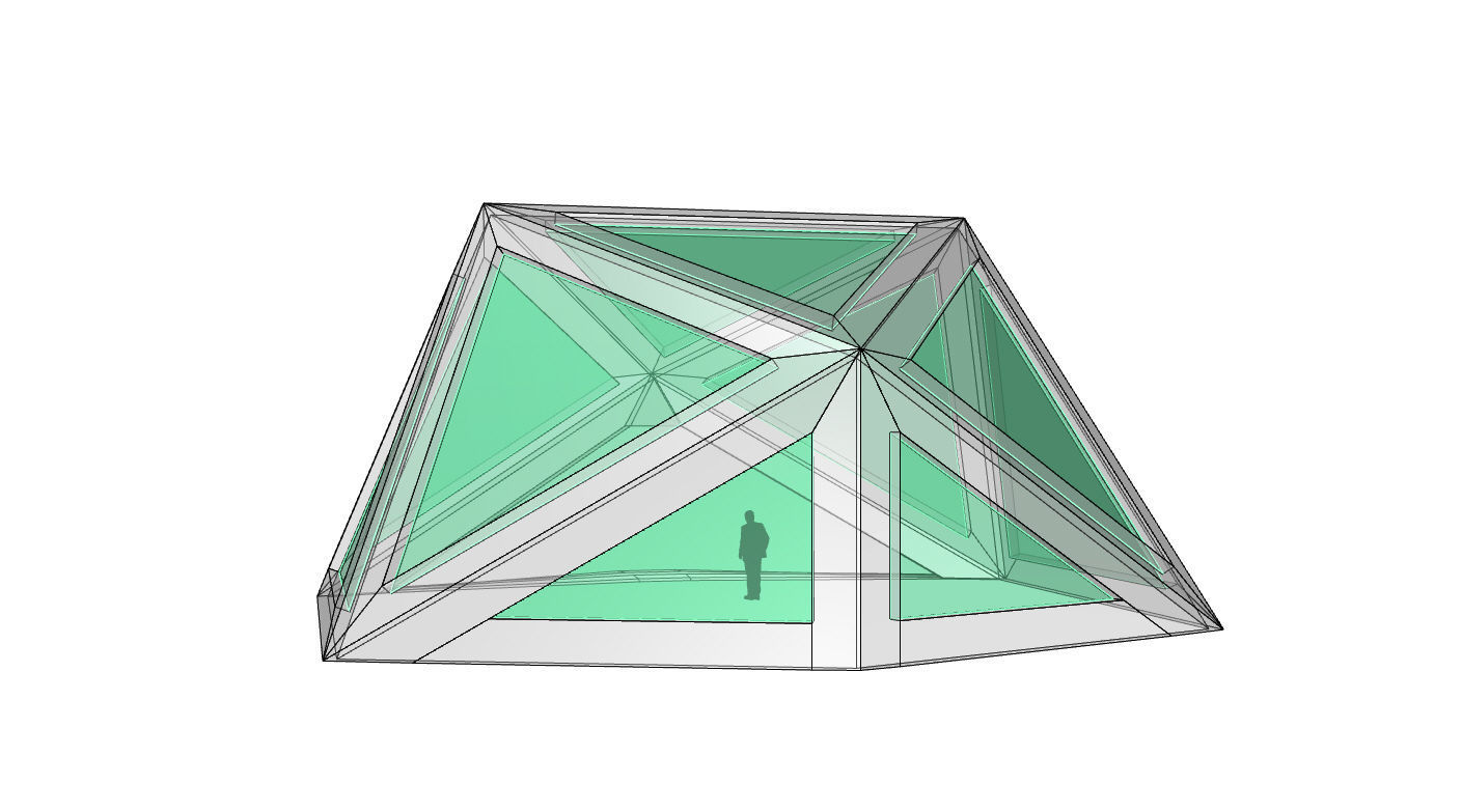 Geodesic Dome Structure with Frame and Glass Panels 3D model_31