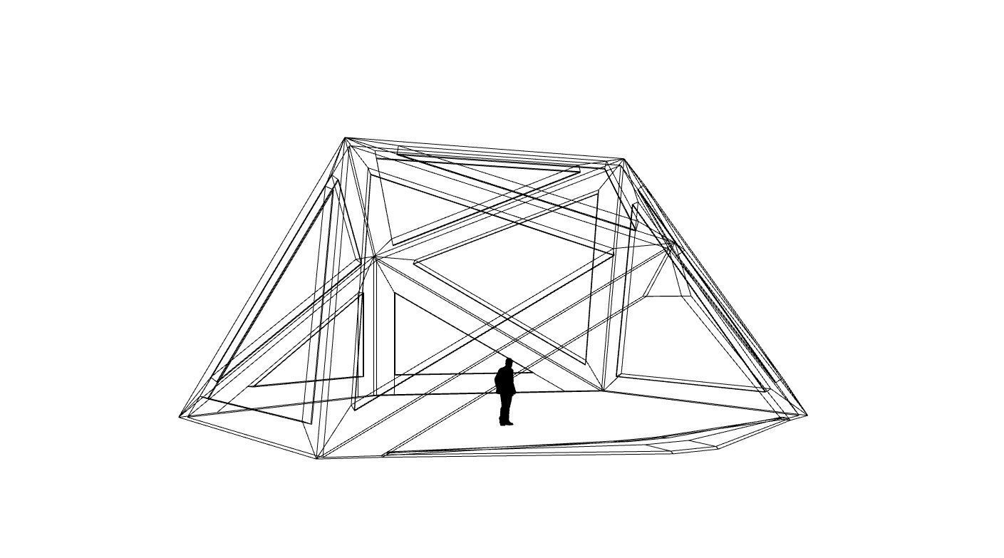 Geodesic Dome Structure with Frame and Glass Panels 3D model_68