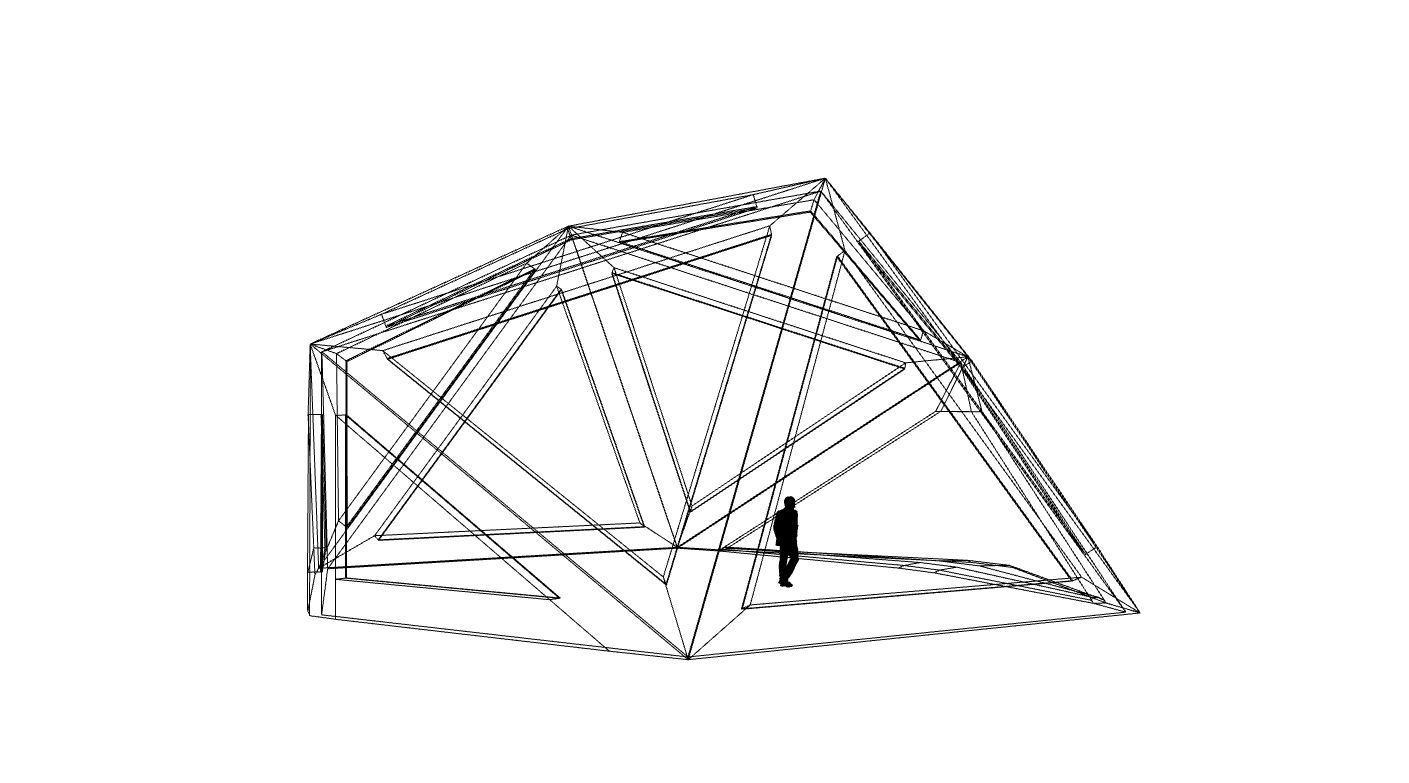 Geodesic Dome Structure with Frame and Glass Panels 3D model_48