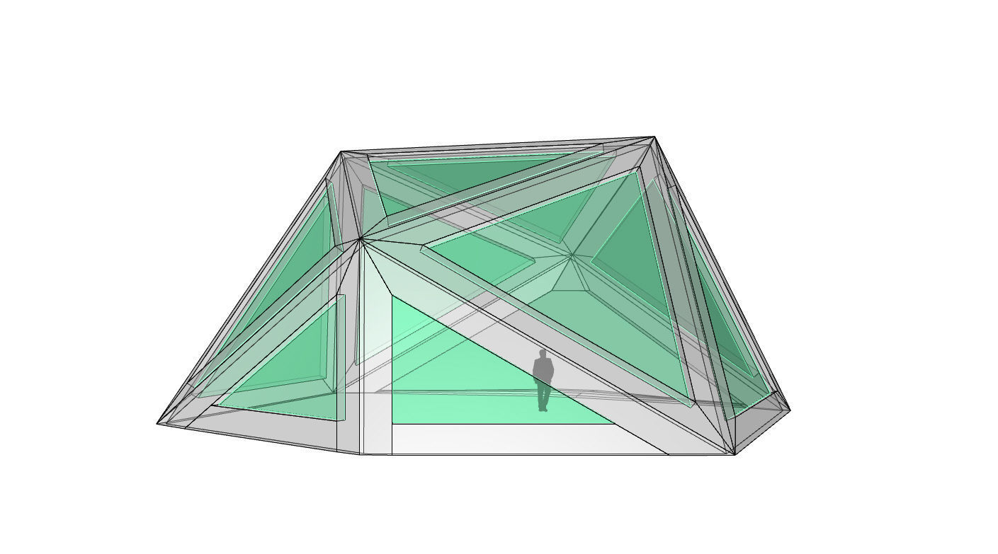 Geodesic Dome Structure with Frame and Glass Panels 3D model_39