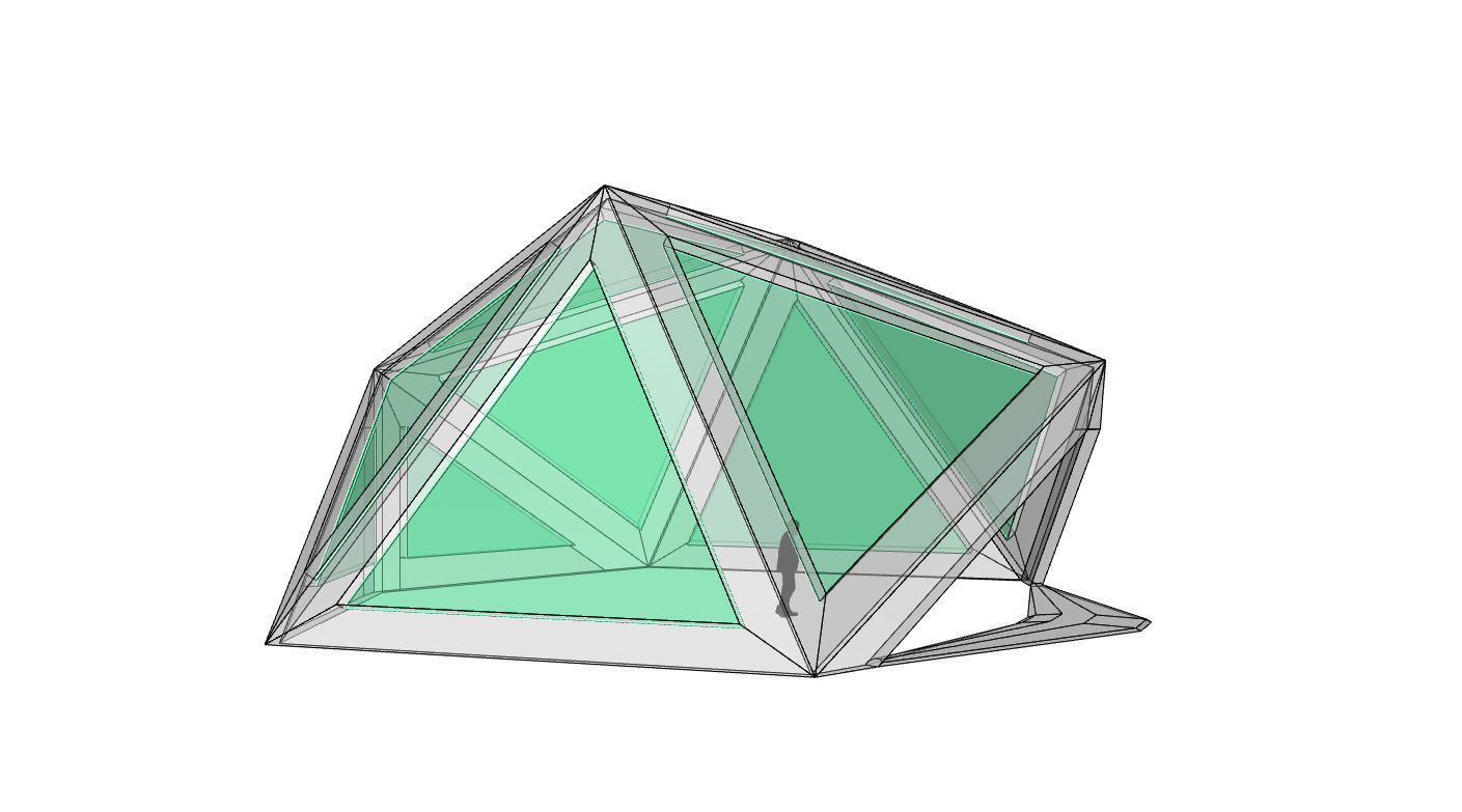 Geodesic Dome Structure with Frame and Glass Panels 3D model_59