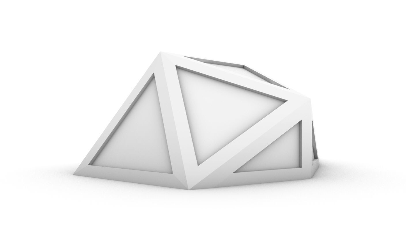 Geodesic Dome Structure with Frame and Glass Panels 3D model_22