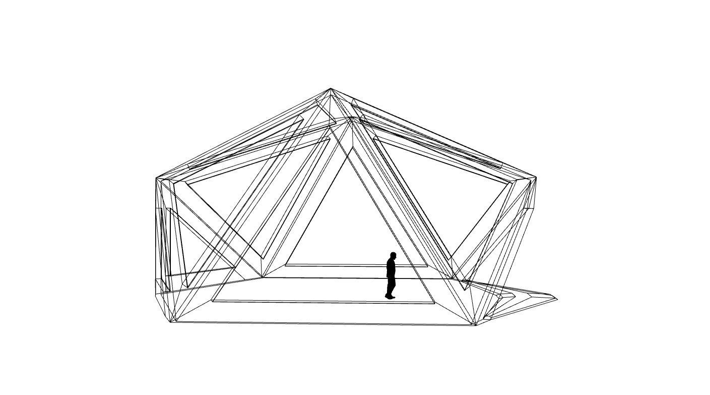 Geodesic Dome Structure with Frame and Glass Panels 3D model_56