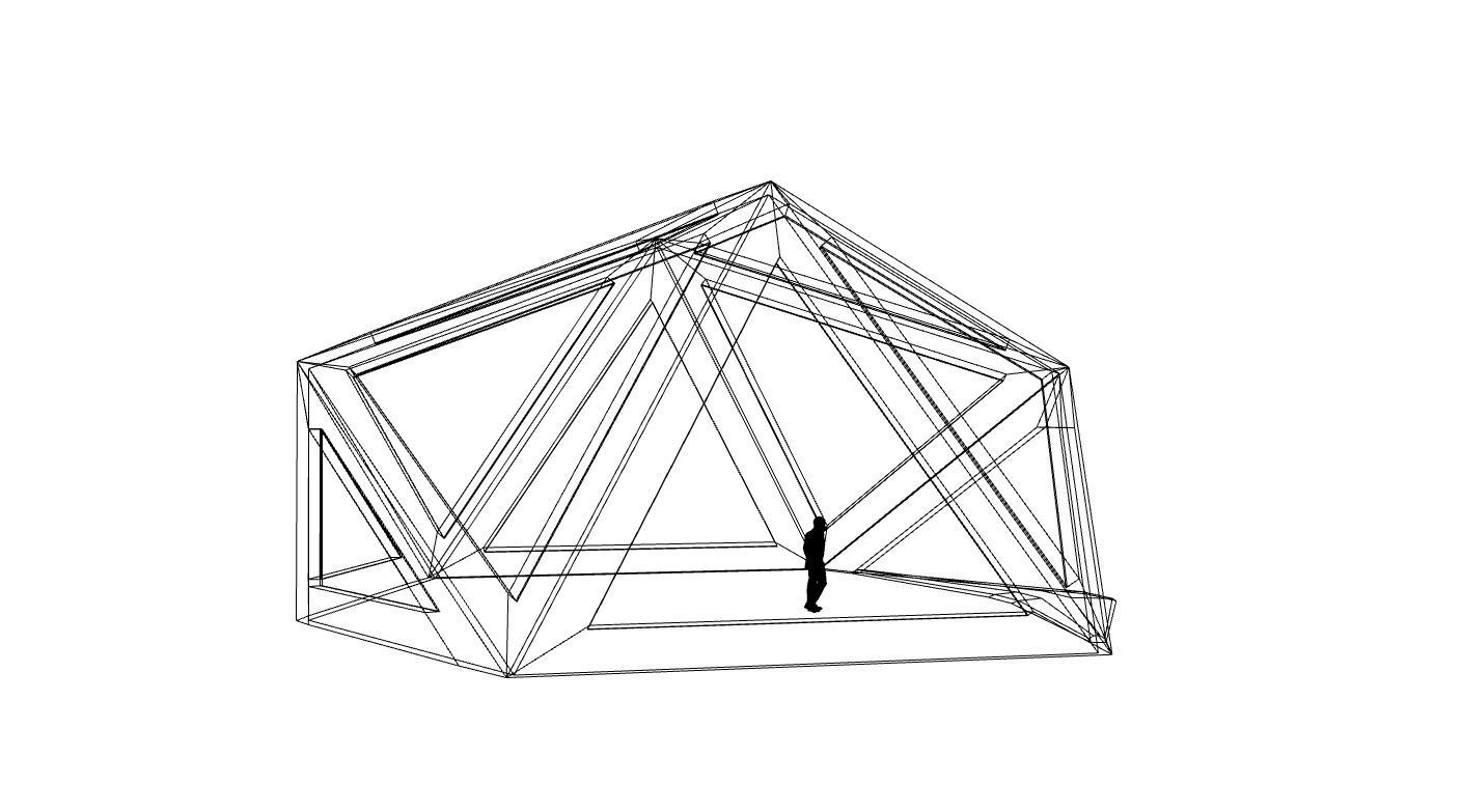 Geodesic Dome Structure with Frame and Glass Panels 3D model_52