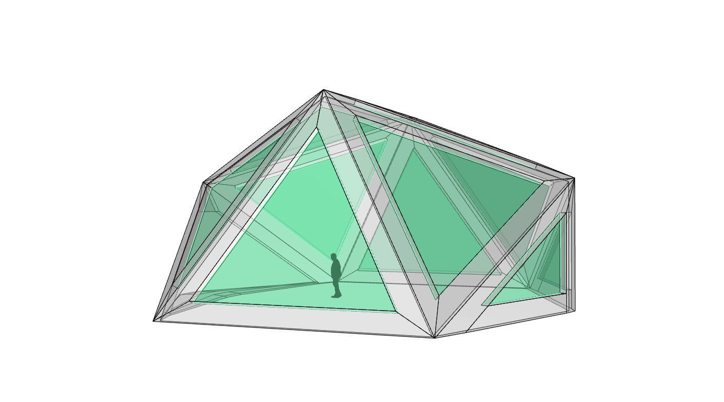 Geodesic Dome Structure with Frame and Glass Panels 3D model_19