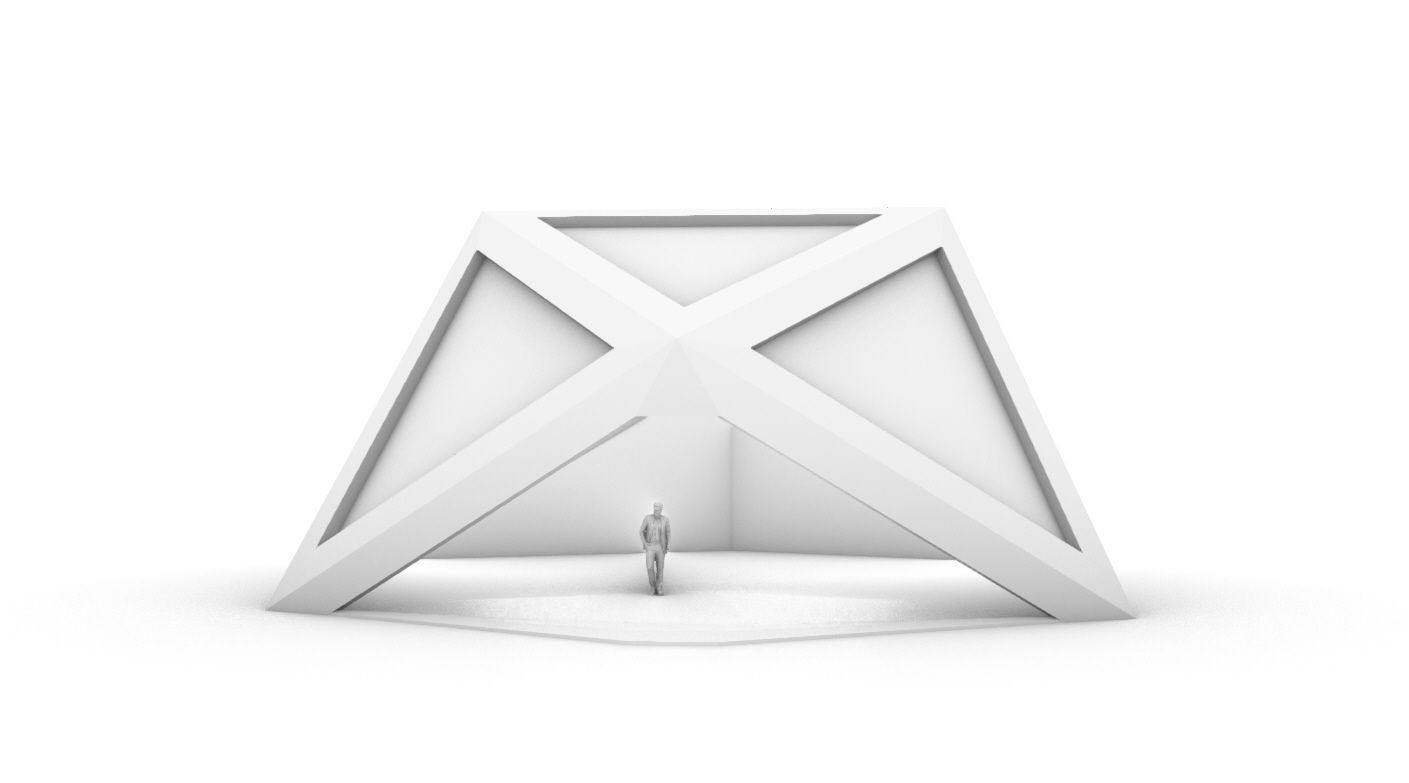 Geodesic Dome Structure with Frame and Glass Panels 3D model_74