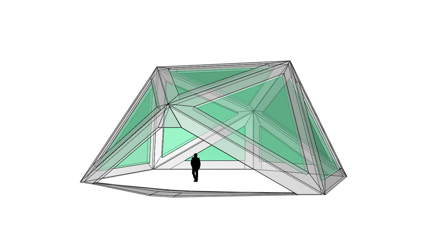 Geodesic Dome Structure with Frame and Glass Panels 3D model_79