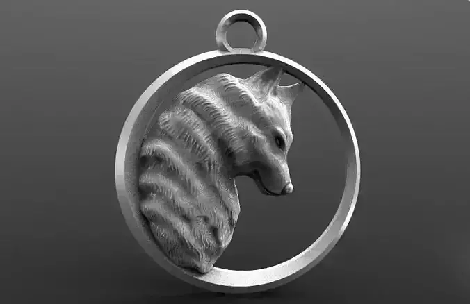 Wolf 3 pendant with head of
