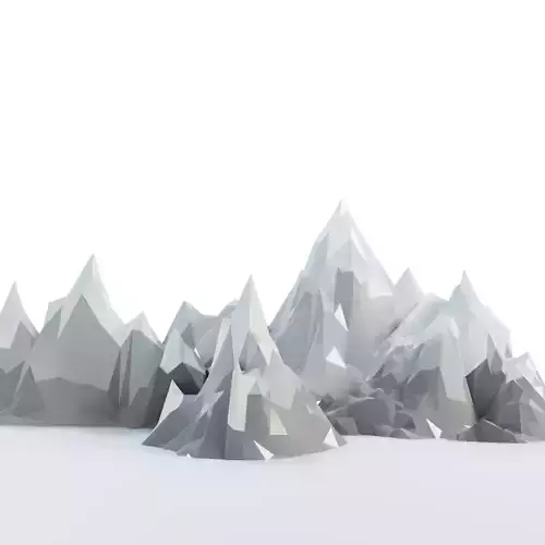 Low Poly Mountain Set range in polygons Low-poly 3D model